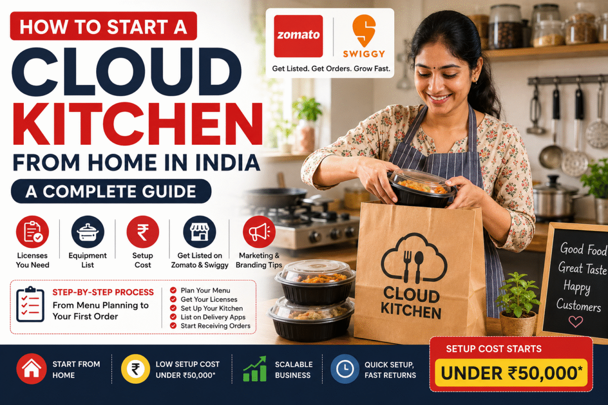how to start a cloud kitchen from home in india