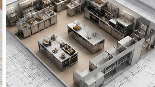 Kitchen planning and layout drawing