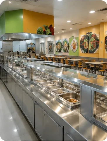 School and college canteen kitchen