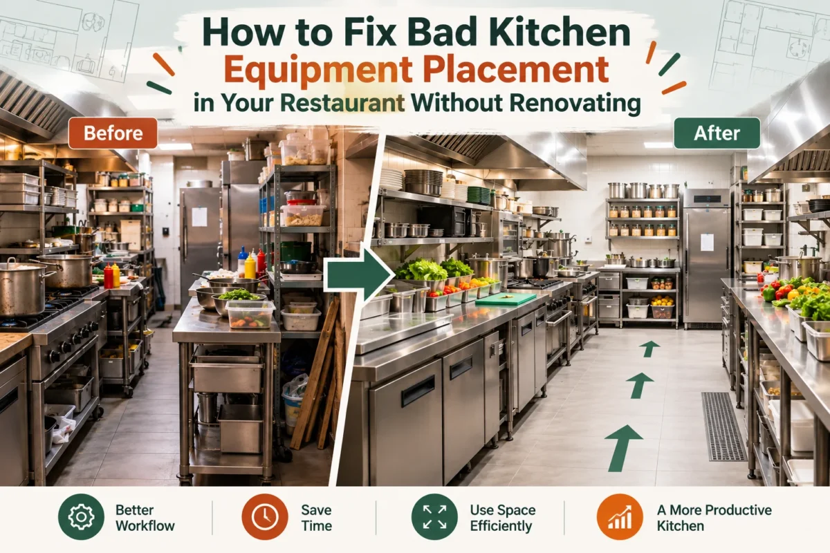 kitchen equipment placement