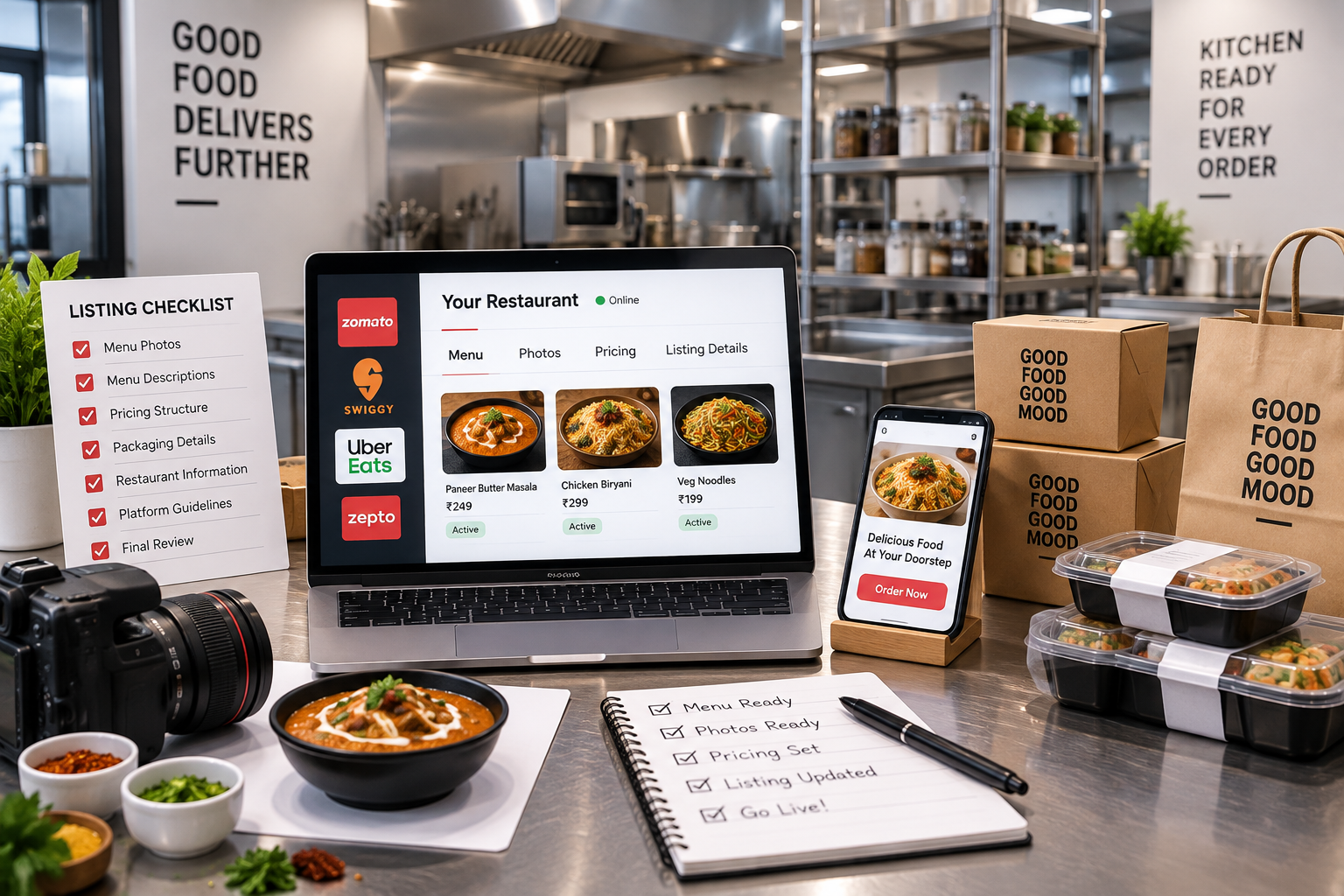 Cloud kitchen delivery platform readiness and listing setup